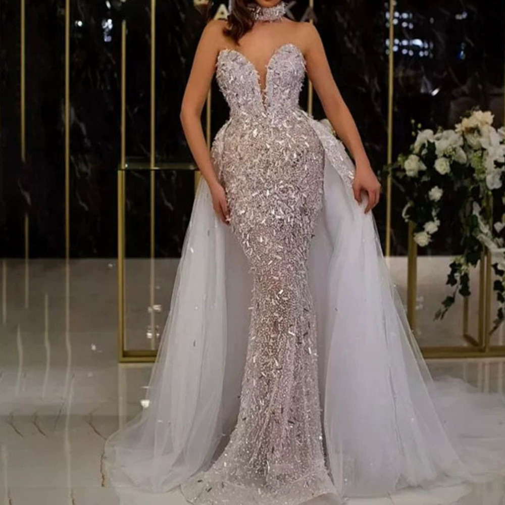 ZARA Sexy Sequined Mermaid Sleeveless Party Evening Gown
